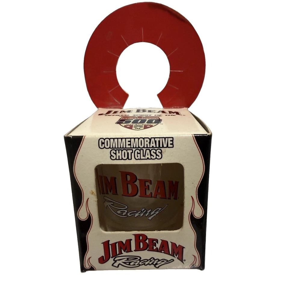 Vintage New Jim Beam Racing Indianapolis 500 Commemorative Shot Glass Barware